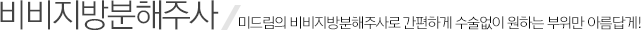 미드림의 비비지방분해주사로 간편하게 수술 없이 원하는 부위만 아름답게!